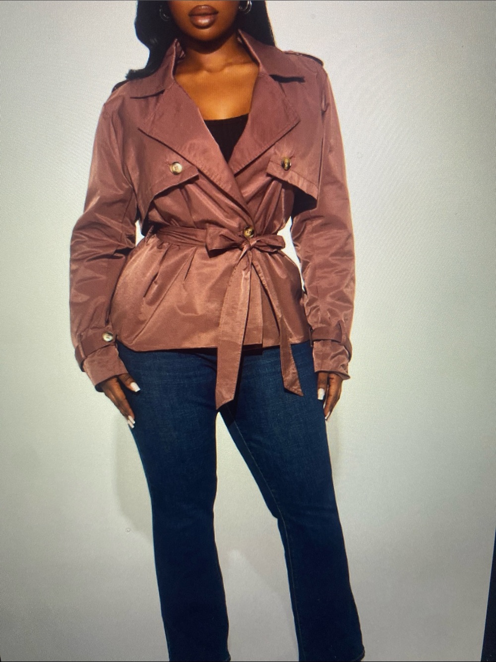 Fashion Nova Cassidy Belted Tie-Waist Trench in Brown - Picture 3 of 6